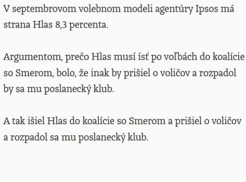 Kto zahlasuje za Hlas?